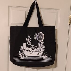 Halloween Tote Bag with Ghost And Skeleton Design